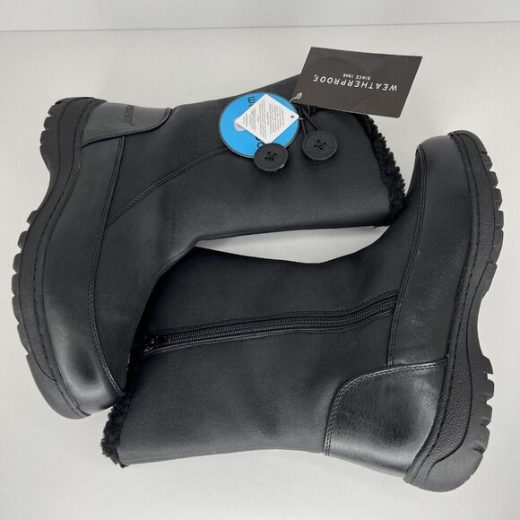 Weatherproof Cold Weather Boots Womens Size 9 Dual Button Side Zipper Closure - Picture 6 of 9